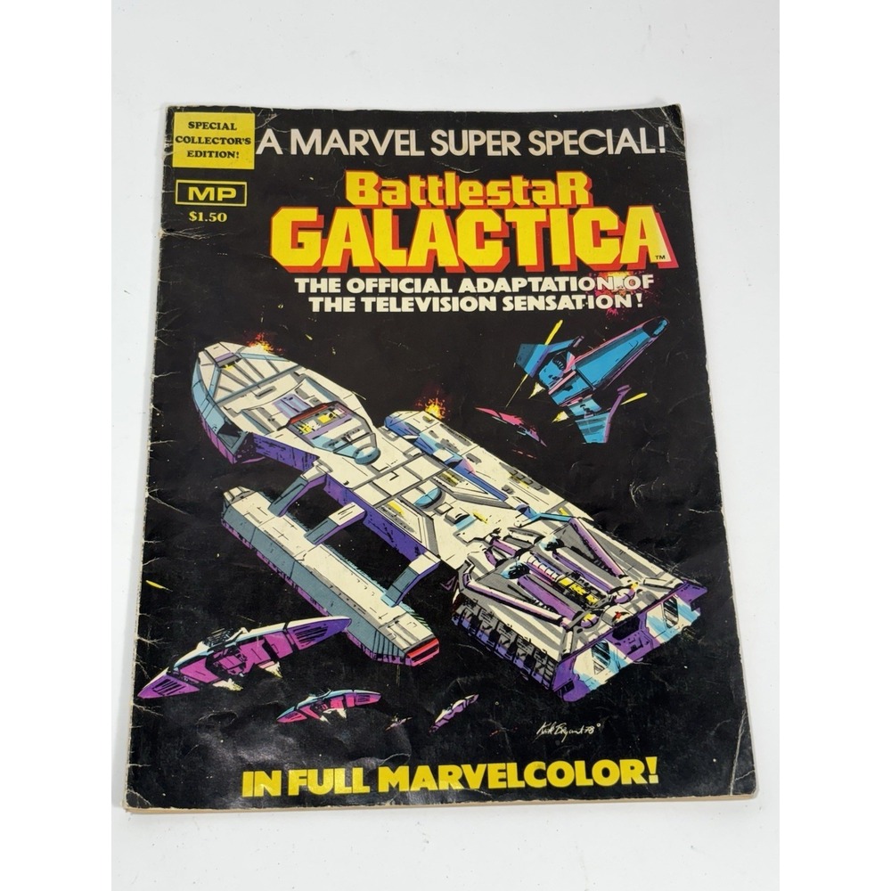 Battlestar Galactica Marvel Super Special #8-Full Page color Poster 1978 Large